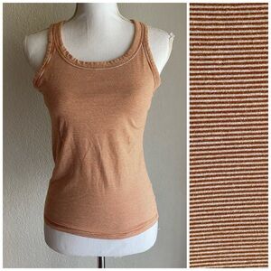 American Eagle Striped Orange Women's Tank Top